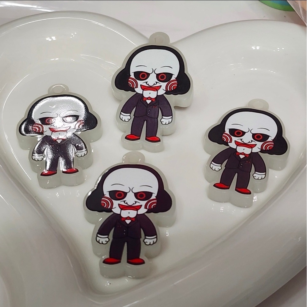 Horror Pendants 2 Pcs Charms Jewelry Making Halloween Spooky Keychain Crafts